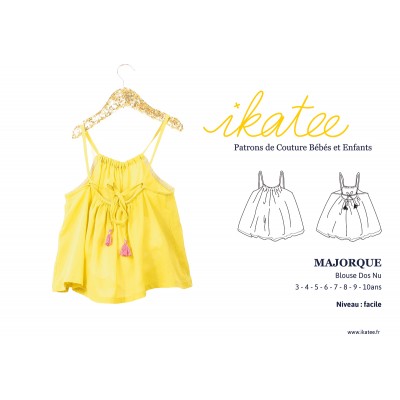 Patron Duo Majorque 3 12 Ans Blouse Robe Dos Nu Enfant Fille Ikatee